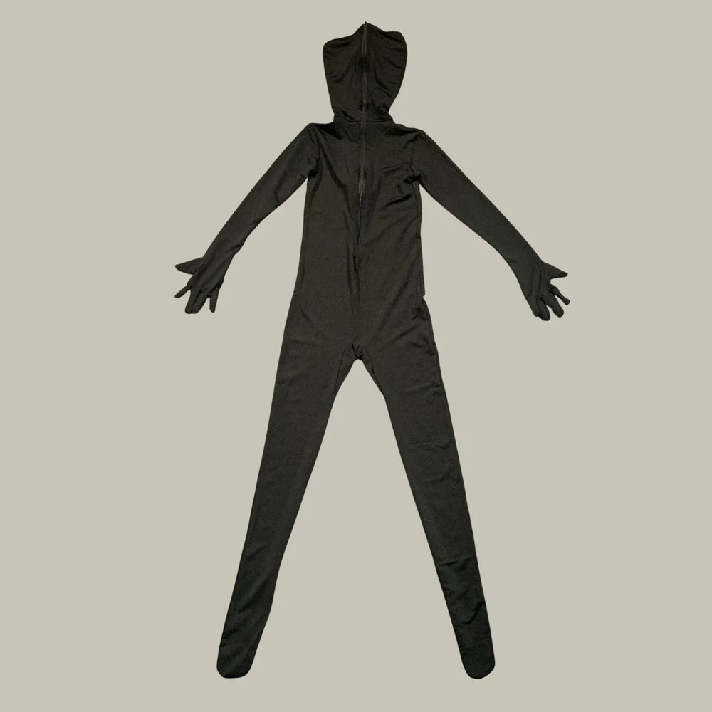 New Full Body Zentai Suit Kids S Black Spandex Skin Suit Costume Shadow